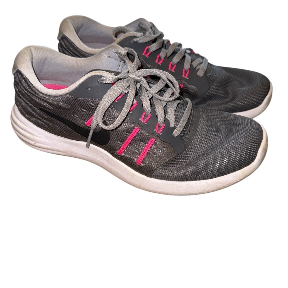 Nike Women's Lunarstelos Running Shoe Grey/Pink Blast 6.5 - Picture 2 of 7
